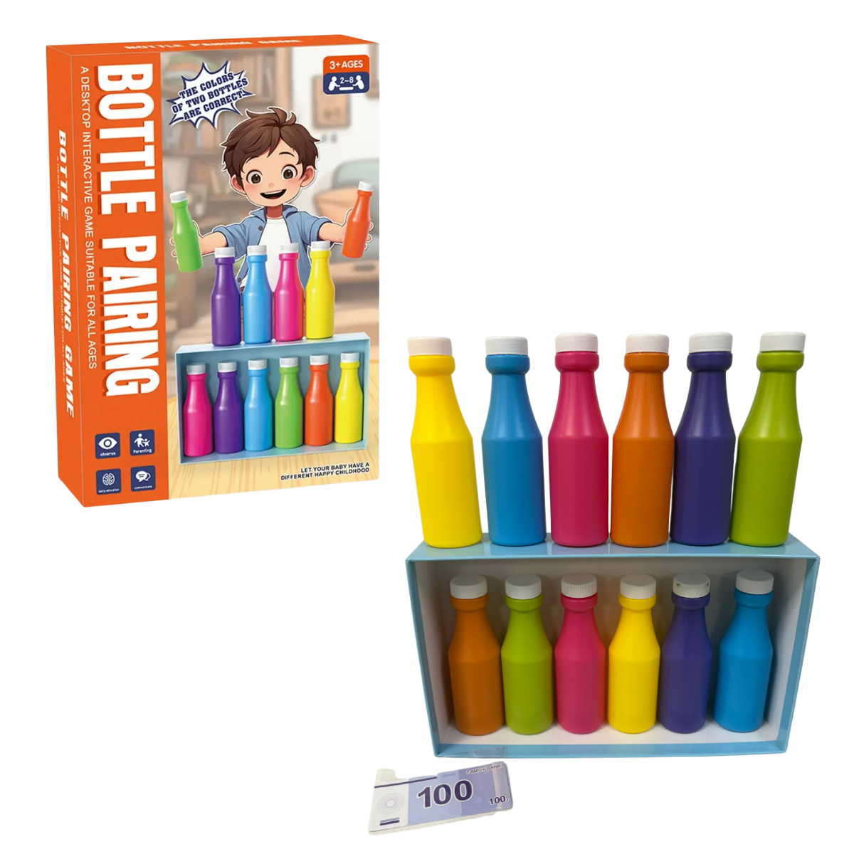 Juego de Mesa Bottle Pairing Botellas de Colores