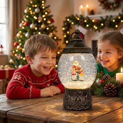 Adorno de Cristal Luminoso Navidad Estilo Farol