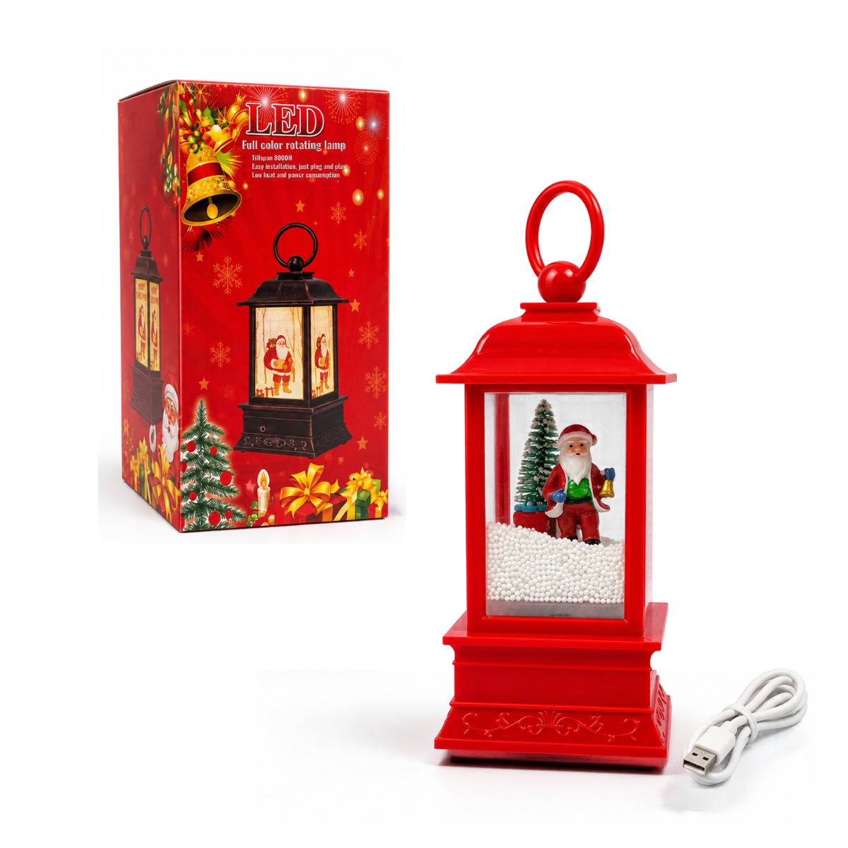 Adorno Luminoso Navidad Farol Rojo