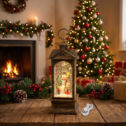 Adorno Luminoso Navidad Farol Vintage