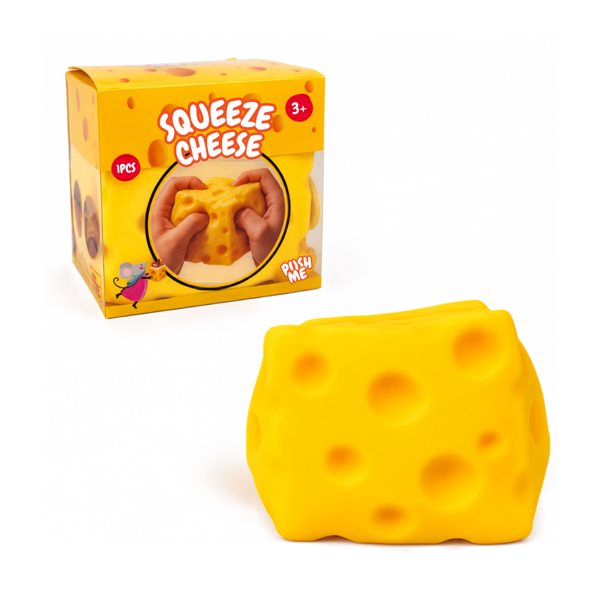 Juguete Antiestrés Squishy Cubo de Queso