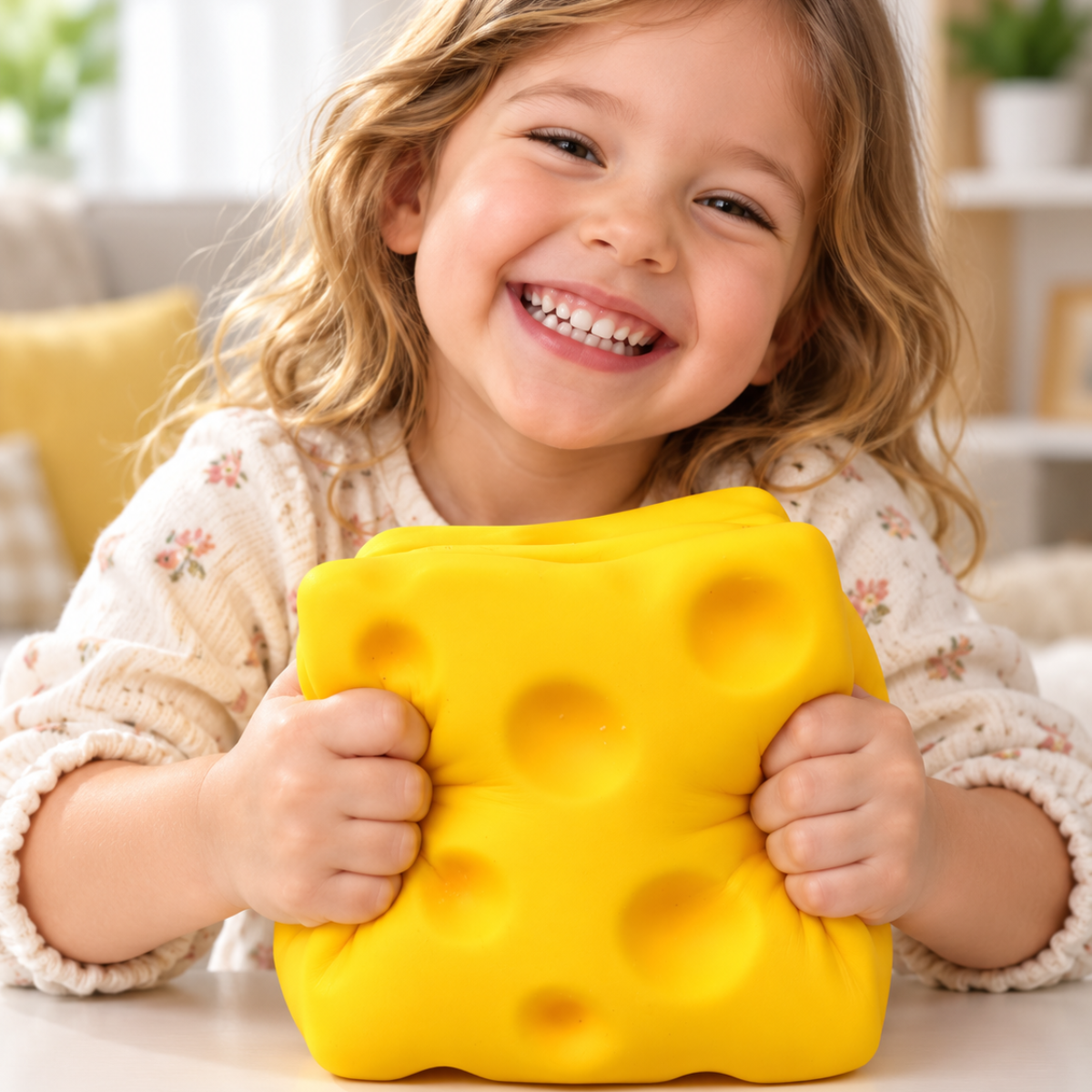 Juguete Antiestrés Squishy Cubo de Queso