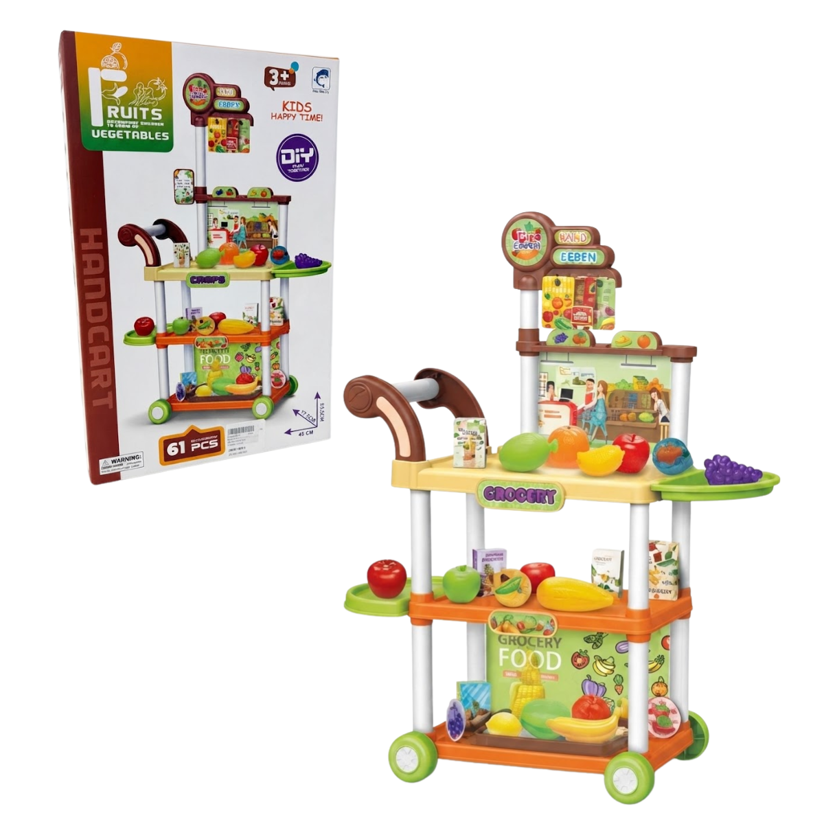 Carrito de Compras de Vegetales y Frutas 61 Pzs