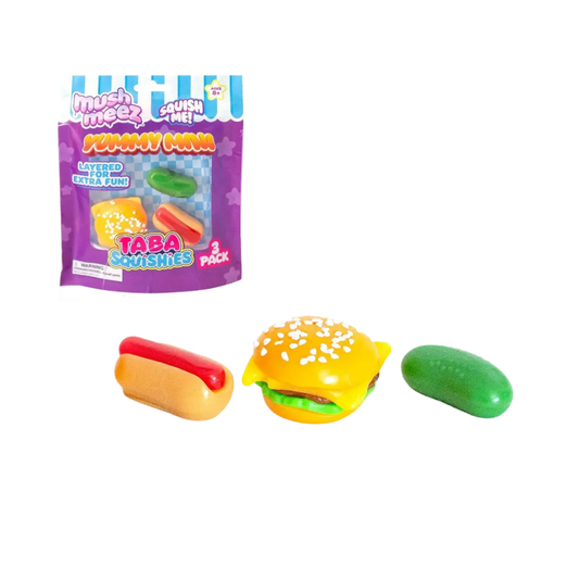 Mushmeez Taba – Pack x3 Squishies Comidas Mini