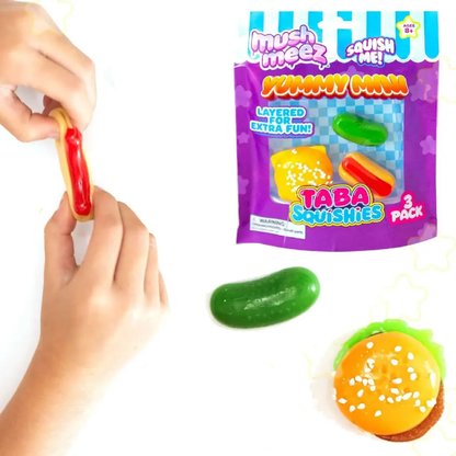 Mushmeez Taba – Pack x3 Squishies Comidas Mini