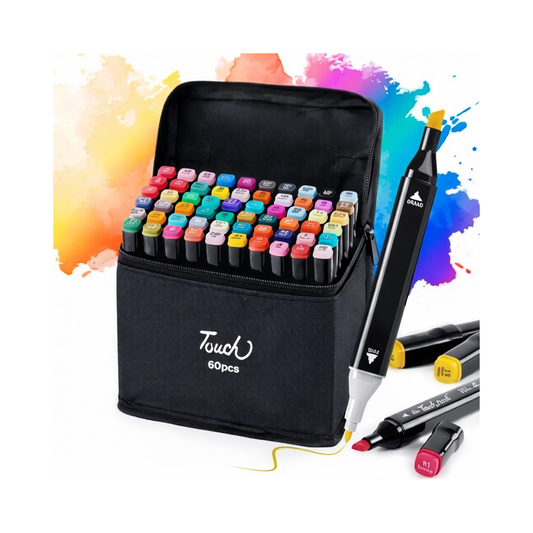 Marcadores Touch Doble Punta x60 Colores con Estuche