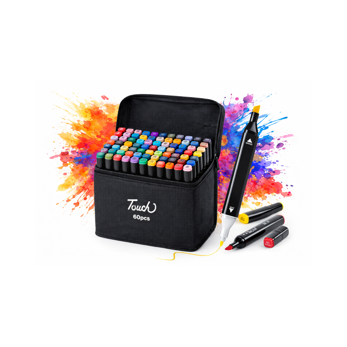 Marcadores Touch Doble Punta x60 Colores con Estuche