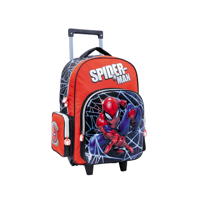 Mochila Spiderman Al Rescate 18” con Carro Escolar – Línea Rescue