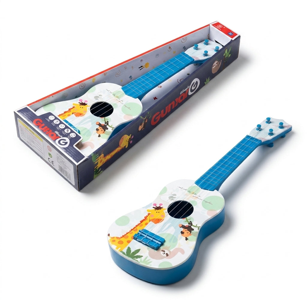 Guitarra azul de jirafas