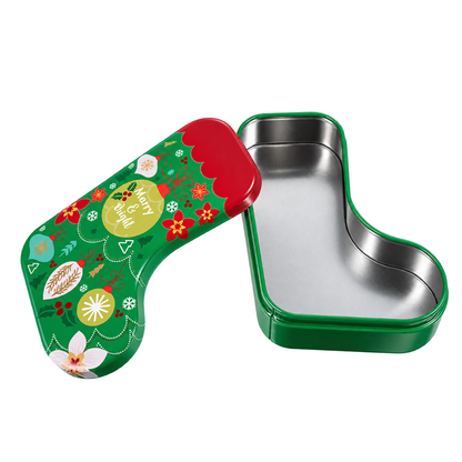 Alcancía Lata Navideña Bota Papá Noel