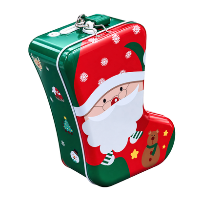 Alcancía Lata Navideña Bota Papá Noel