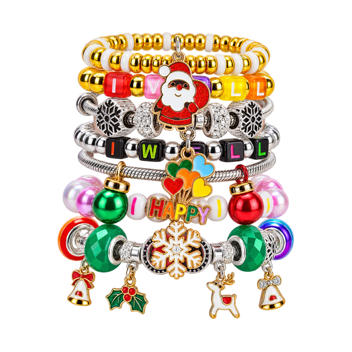Navidad Bijou Silver Charms