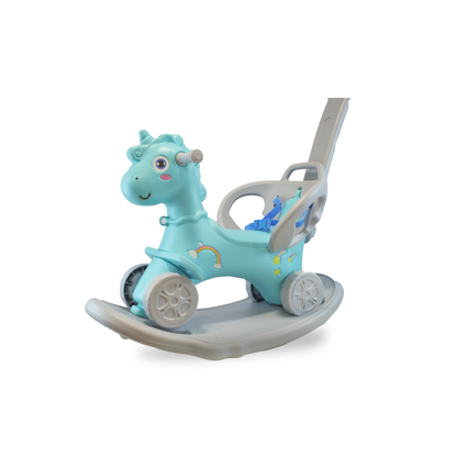 Unicornio Mecedor Pata Pata 3 en 1 Ok Baby con Barra de Arrastre
