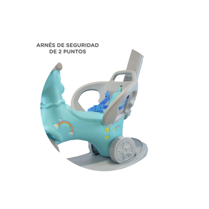Unicornio Mecedor Pata Pata 3 en 1 Ok Baby con Barra de Arrastre