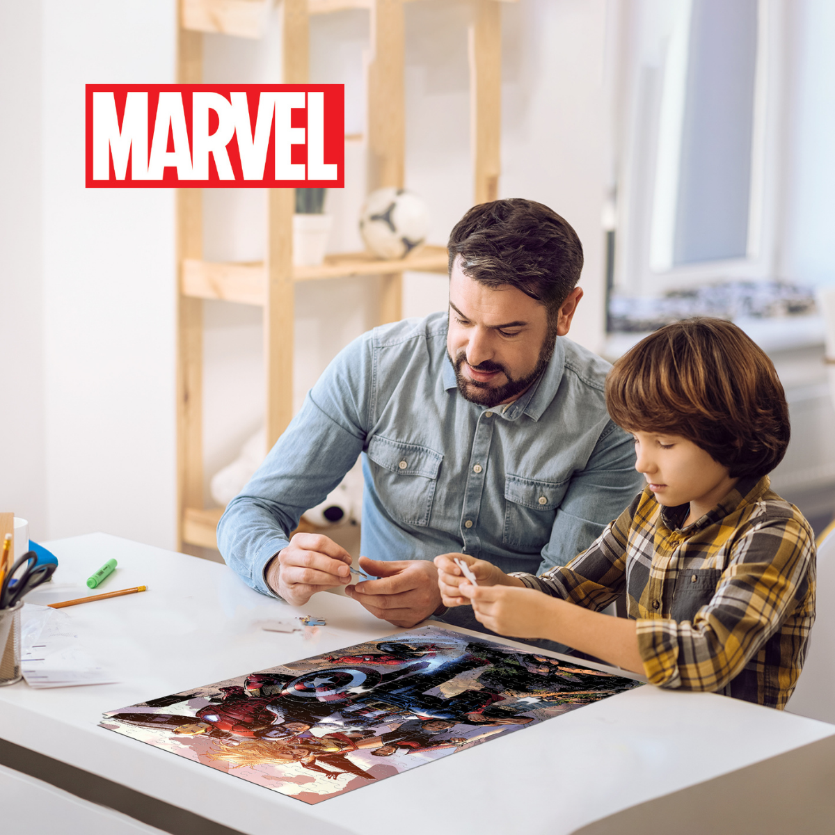 Rompecabezas Marvel Capitán América y Amigos 200 piezas Lenticular