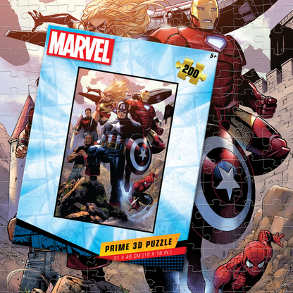Rompecabezas Marvel Capitán América y Amigos 200 piezas Lenticular
