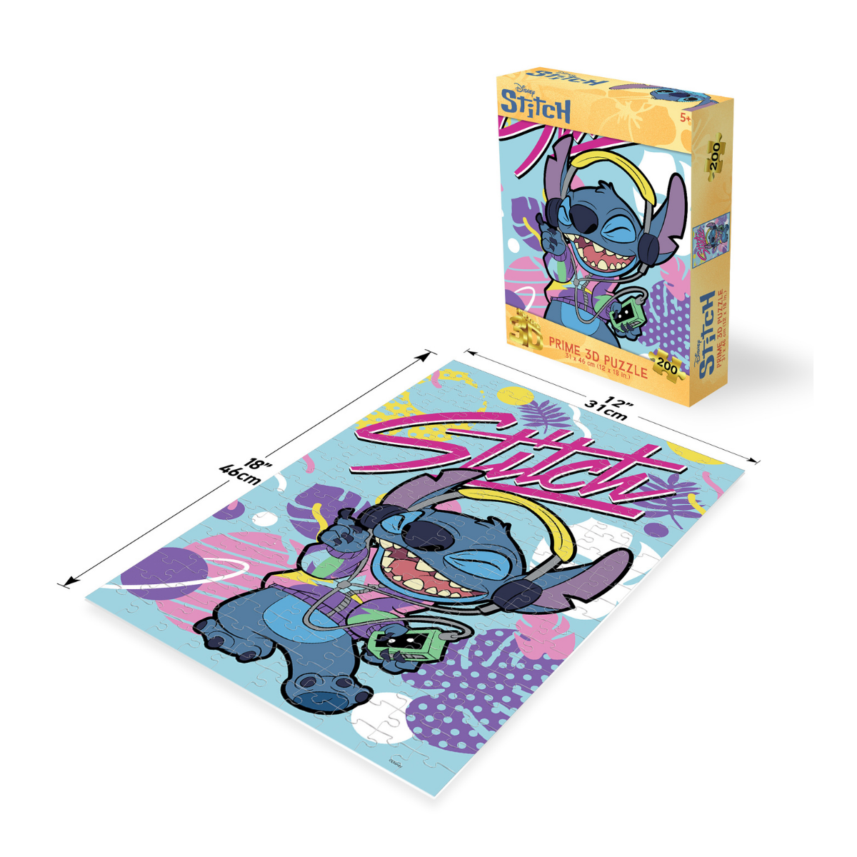 Rompecabezas Disney Stitch Rock 200 piezas Lenticular