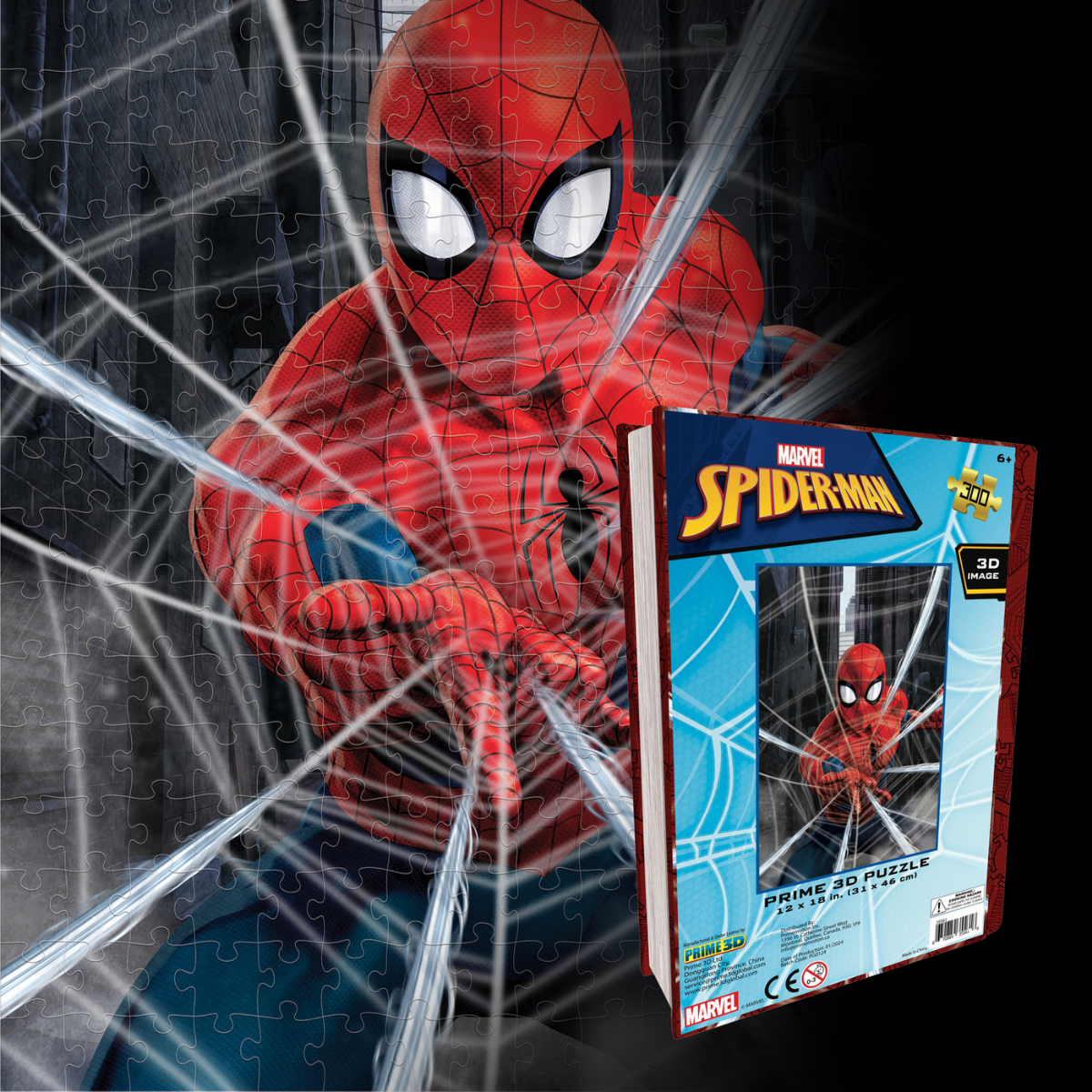 Rompecabezas Marvel Spiderman Telaraña en Caja de Lata 300 piezas