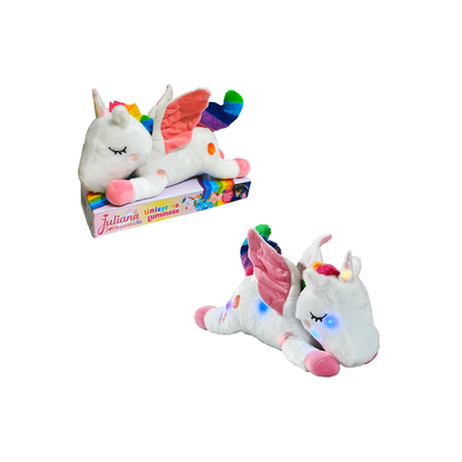 Peluche Unicornio Luminoso Juliana Color Blanco