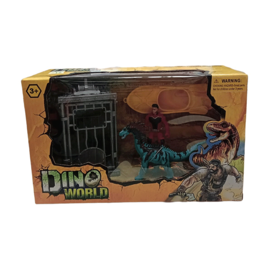Set Dinosaurio Con Jaula Y Figura - Dino World