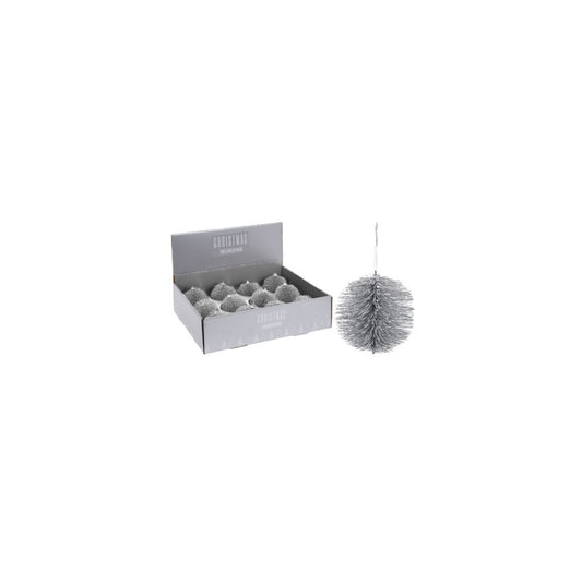Adorno Navidad Bola Plateada 10 Cm