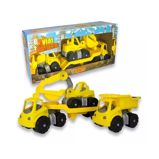 Mini - Set Volcador + Trailer +Retro Excavadora