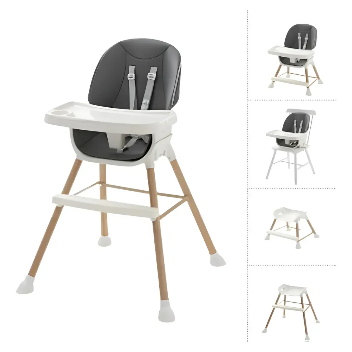 Silla Para Comer Alta Gris