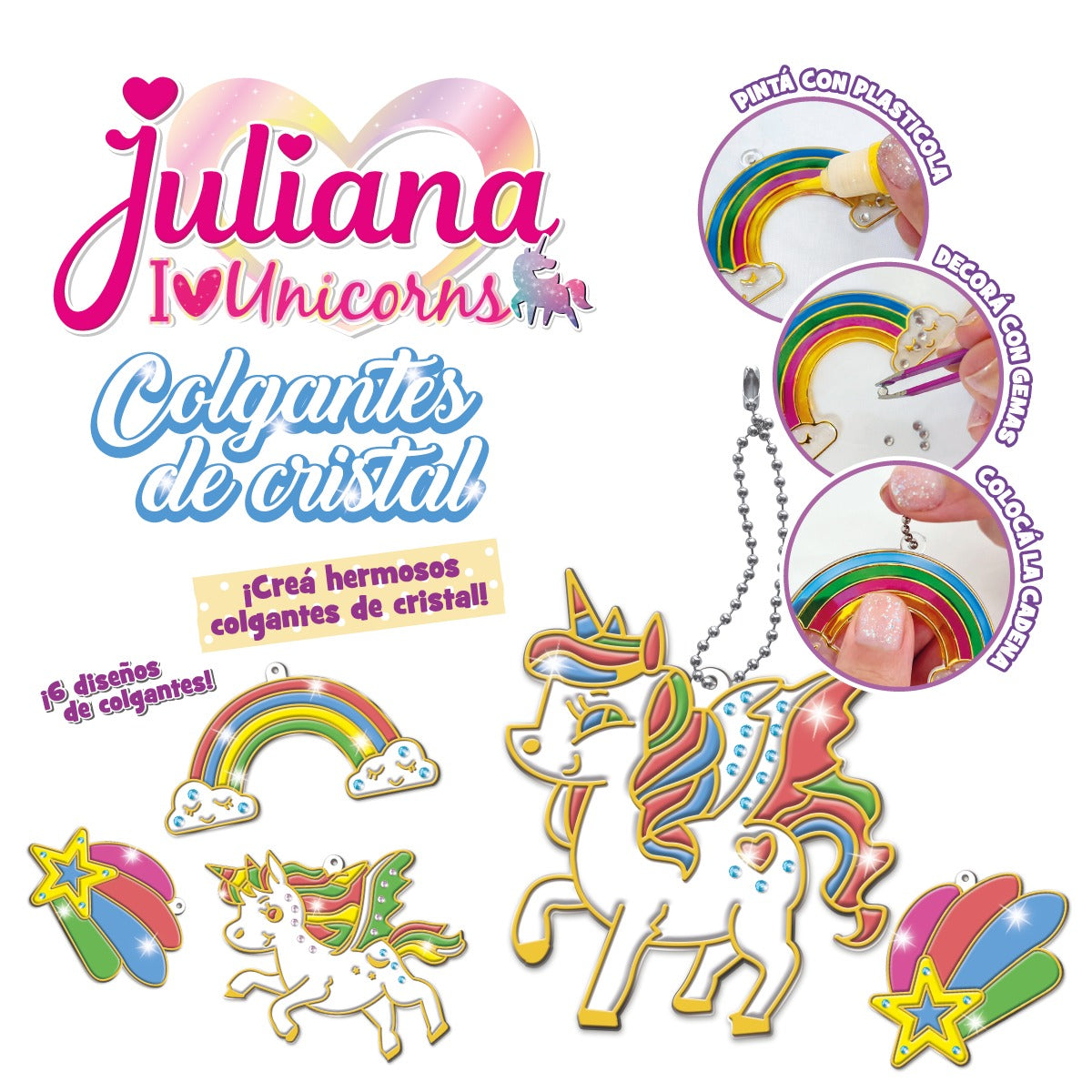 Juliana Colgantes De Cristal Unicornios