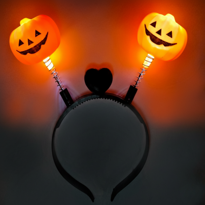 Vincha 2 Calabazas Luminosa con Resortes (x1)