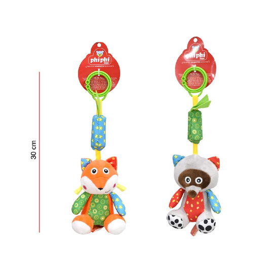 Peluche Animalito Colgante Con Cascabel 30 Cm PhiPhiToys