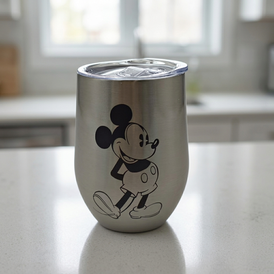 Vaso de Acero Inoxidable Mickey Mouse con Tapa - 280 ml