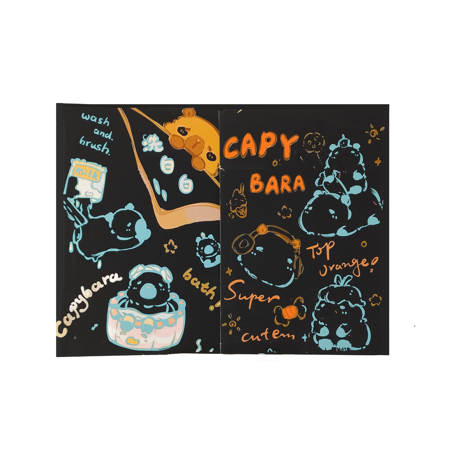 Láminas x2 Para Scratch Painting Capybara