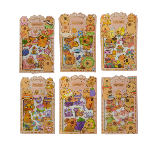 Set Stickers + Llavero Capybara