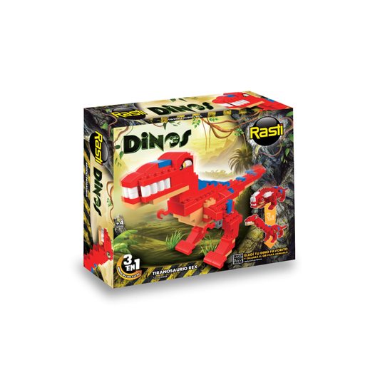 Bloques Para Armar Dinos 3 en 1 Rasti