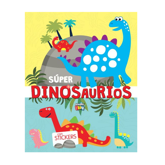 Libro Mega Pega Color Dinosaurios Plow
