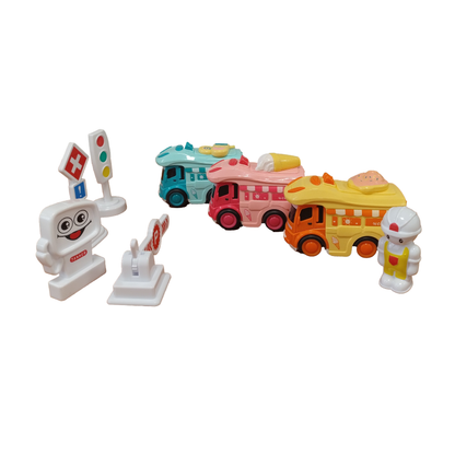 Juliana y Julian City Cars Food Trucks Con Lamina Para Jugar