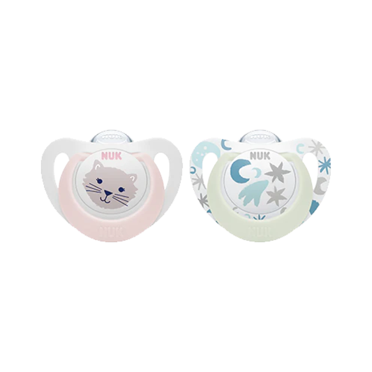Set De 2 Chupetes Star Gato Rosa 0-6 Meses Nuk