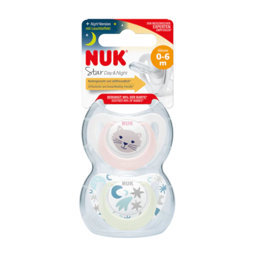 Set De 2 Chupetes Star Gato Rosa 0-6 Meses Nuk