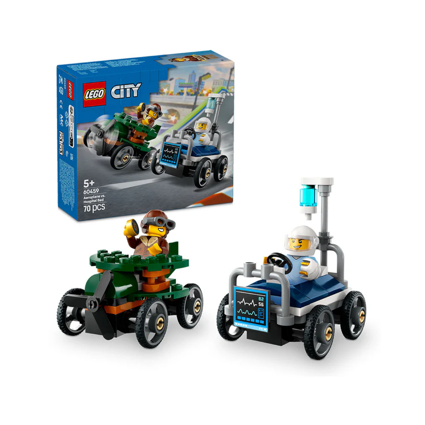 Lego City Autos de Carreras: Avión vs. Cama de Hospital