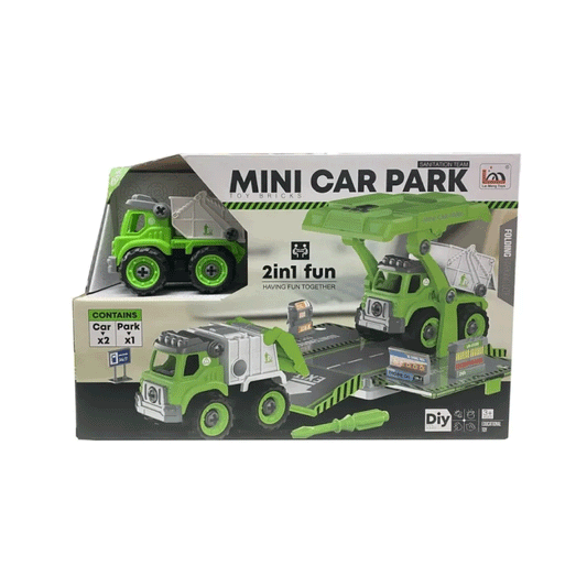 Diy Mini Set 2 Vehículos Verde Para Armar