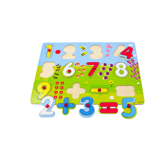 Juego De Encastre Madera Numeros
