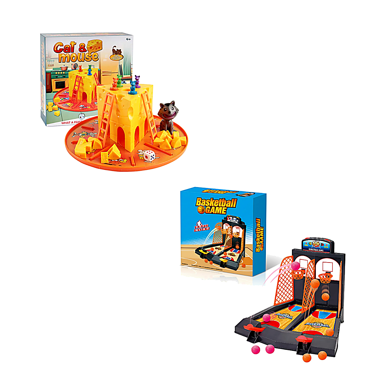 Set Doble Juego Infantil: Gato y Ratón + Básquet