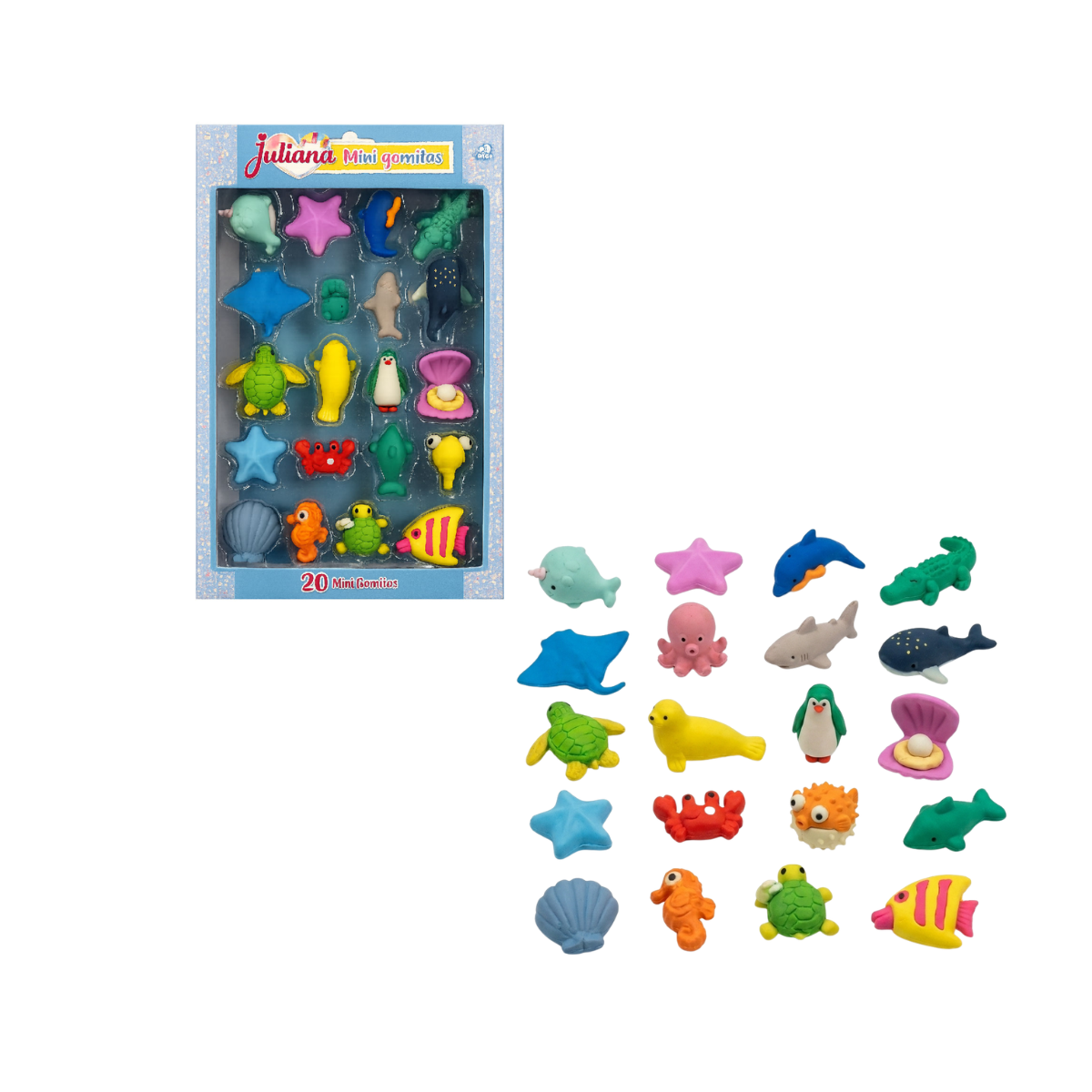 Juliana Mini Gomitas 3D Animales Marinos x20