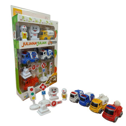 Juliana y Julian City Cars Al rescate Con Lamina Para Jugar