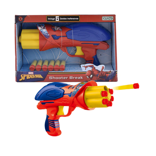 Pistola Spiderman Shooter Break 6 Dardos