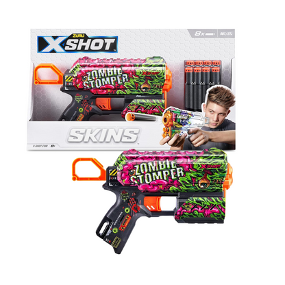 Pistola Lanzadardos X-Shot Skins Flux 8 Darts Zombie Stomper