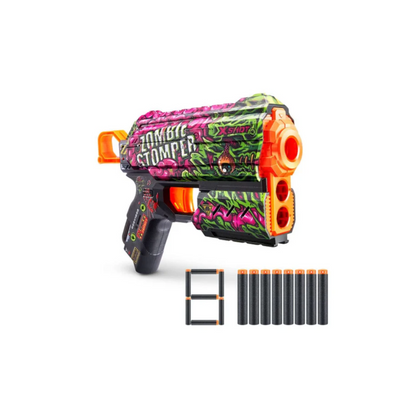 Pistola Lanzadardos X-Shot Skins Flux 8 Darts Zombie Stomper