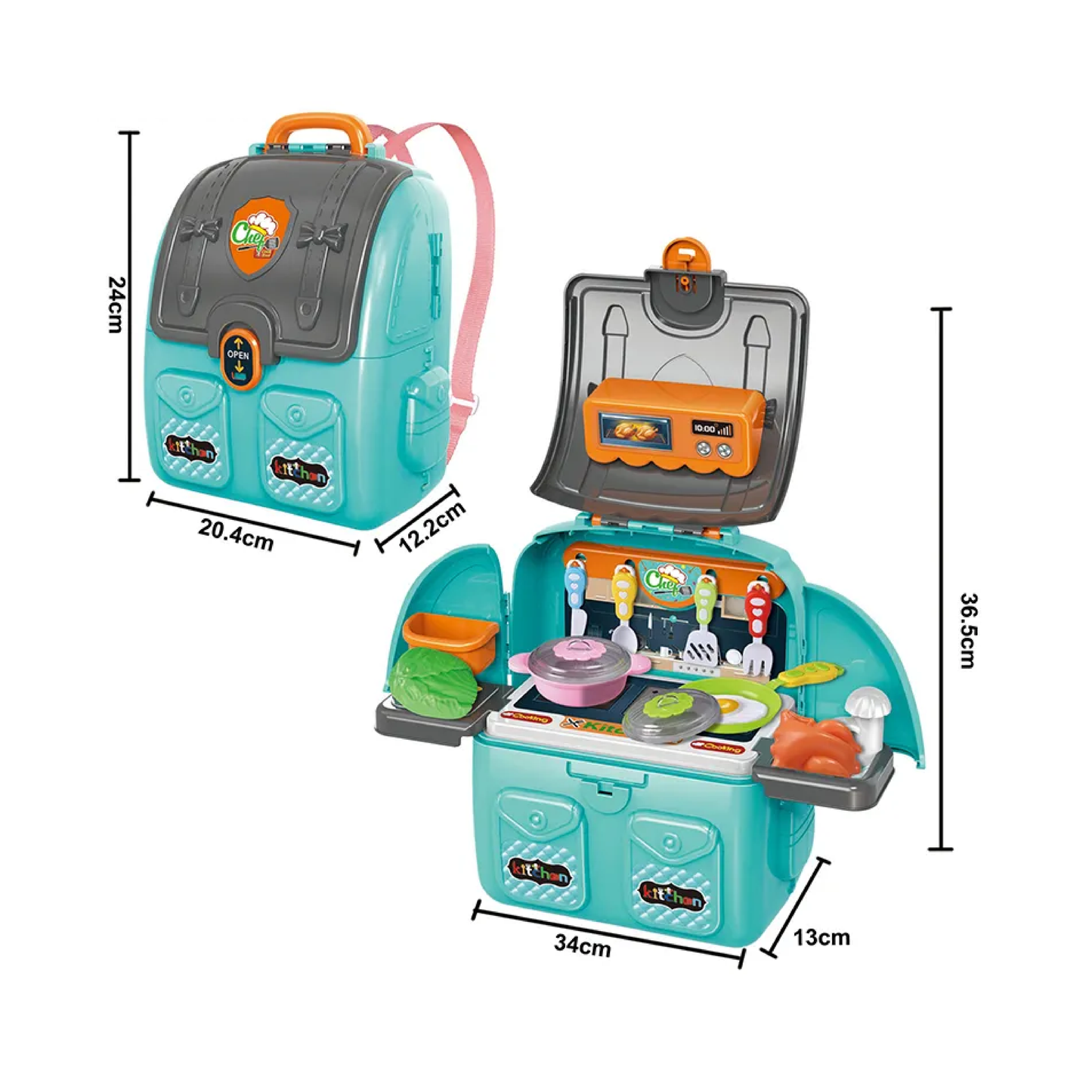 Mochila Set Juego De Cocina 2 En 1