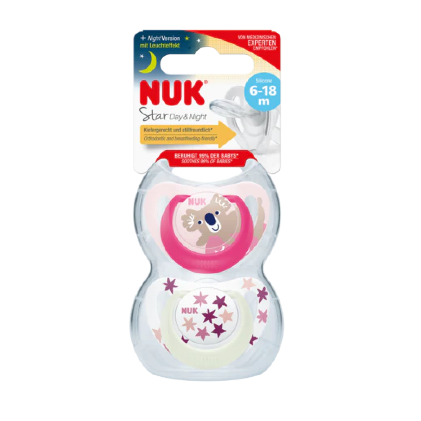 Set De 2 Chupetes Star Koala Rosa 6-18 meses Nuk