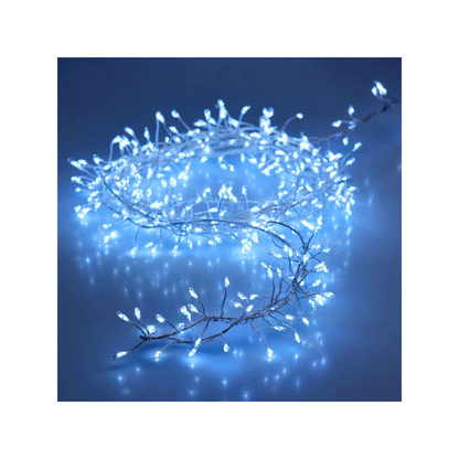 100 Luces LED Frías en Racimos con Cable Metálico Alparamis